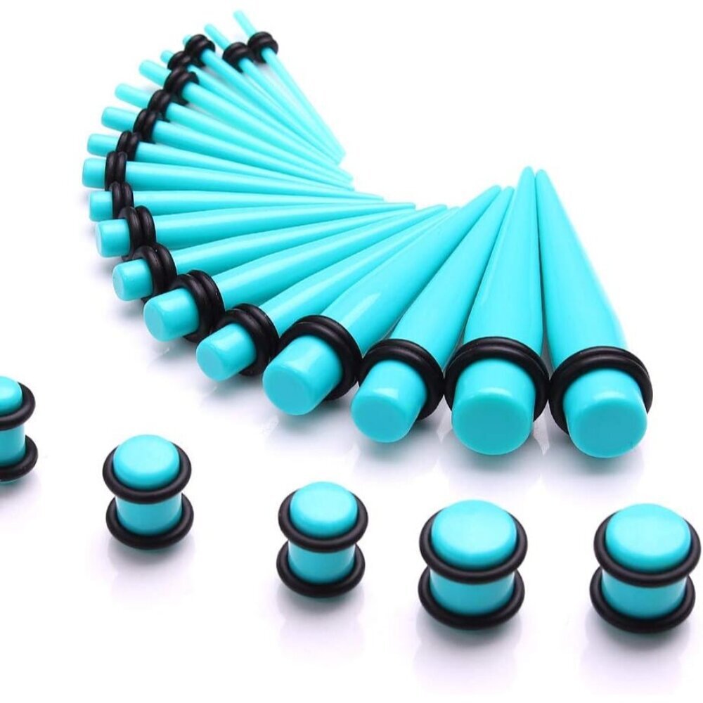 Deluxe 50-Piece Ear Stretching Kit: Tapers, Plugs & Tunnels In Various Sizes View 2